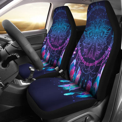 Galaxy Purple Dreamcatcher Native American Design Car Seat Covers