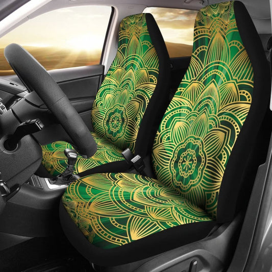 Glamour Green Mandala Car Seat Covers
