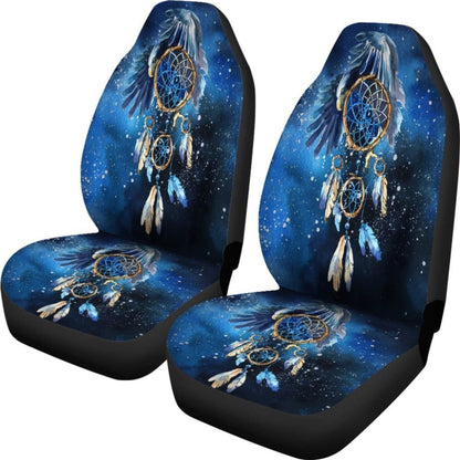 Blue Galaxy Dreamcatcher Native American Car Seat Covers