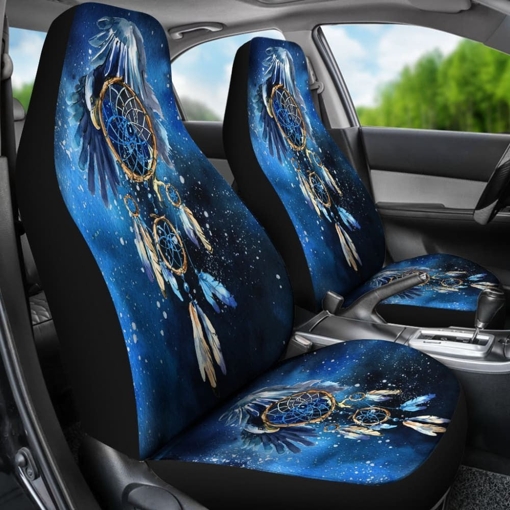 Blue Galaxy Dreamcatcher Native American Car Seat Covers