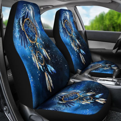 Blue Galaxy Dreamcatcher Native American Car Seat Covers