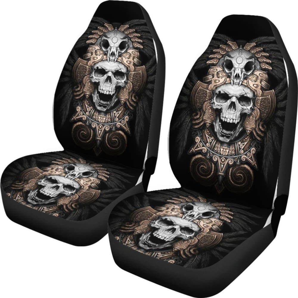 Skull Gift Polyester FabricD Skull Car Seat Cover Set