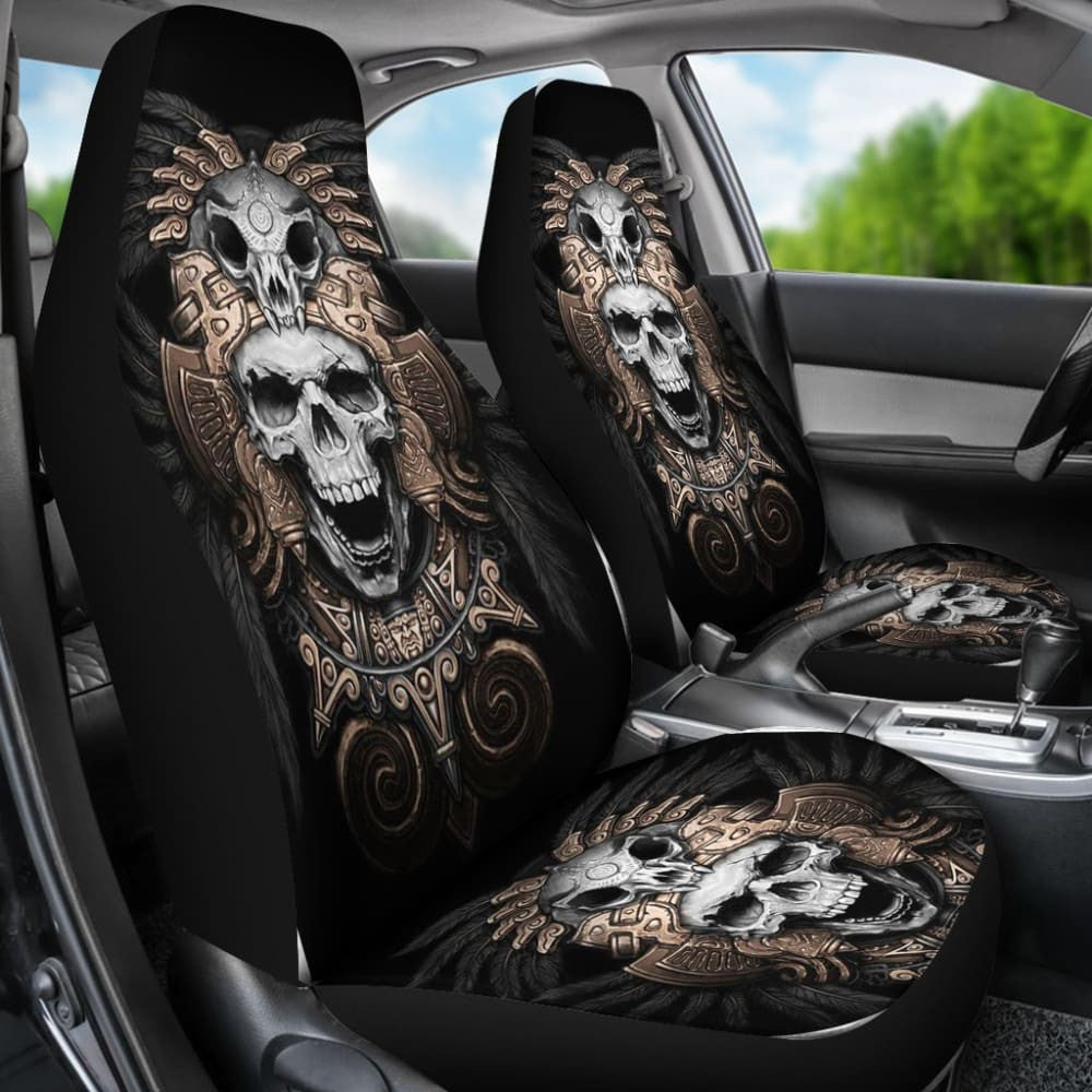 Skull Gift Polyester FabricD Skull Car Seat Cover Set