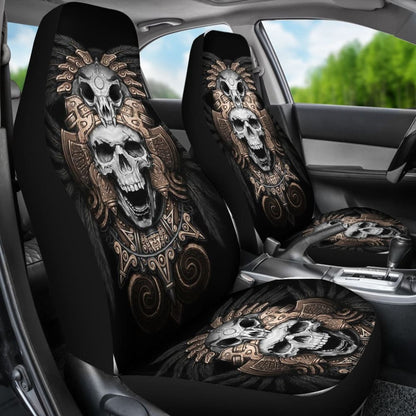 Skull Gift Polyester FabricD Skull Car Seat Cover Set