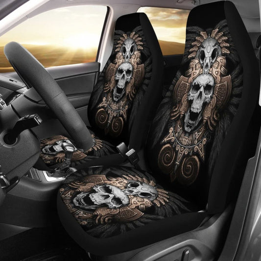 Skull Gift Polyester FabricD Skull Car Seat Cover Set