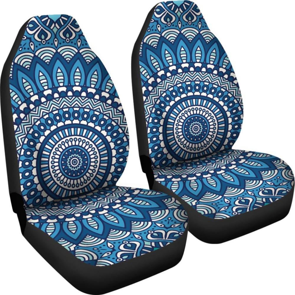 Blue Boho Mandala Car Seat Covers