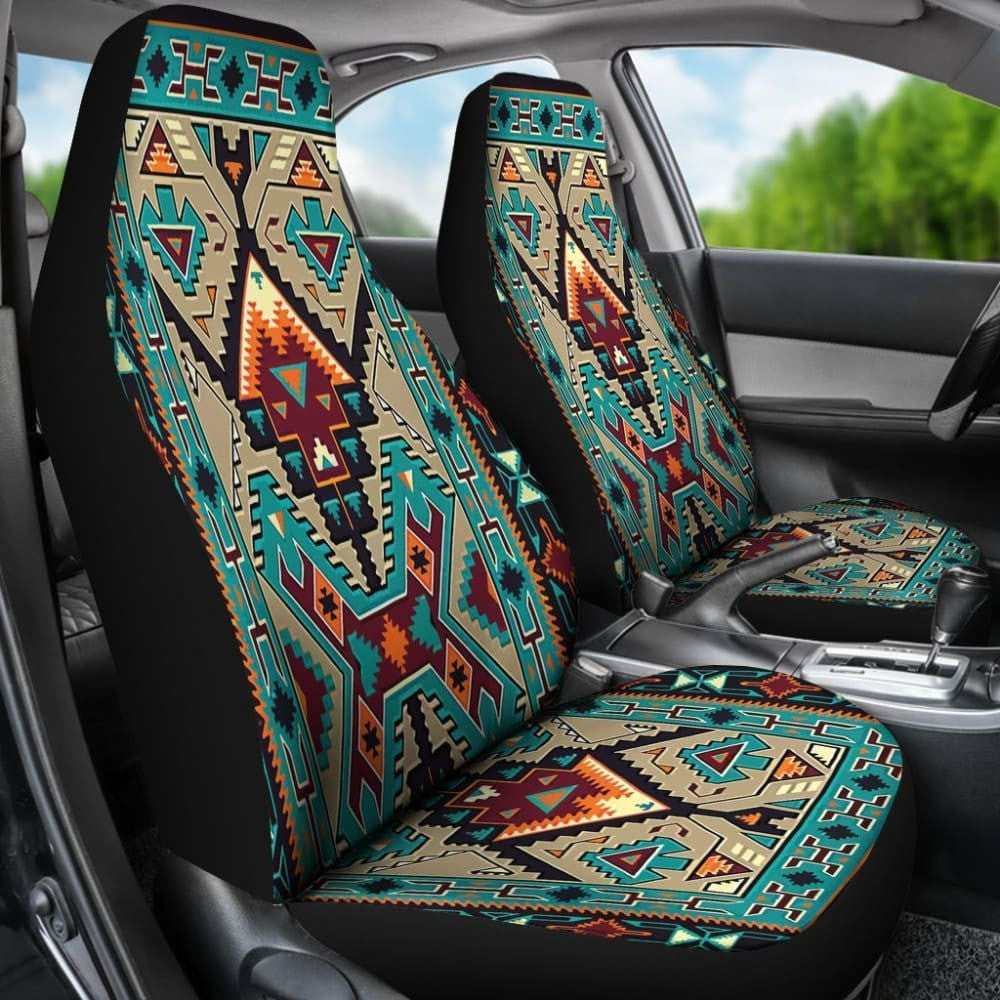Tribe Blue Pattern Native American Car Seat Covers