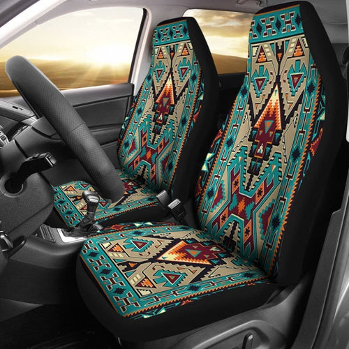 Tribe Blue Pattern Native American Car Seat Covers