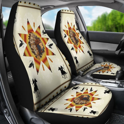 Chief Riding Horses Native American Car Seat Covers