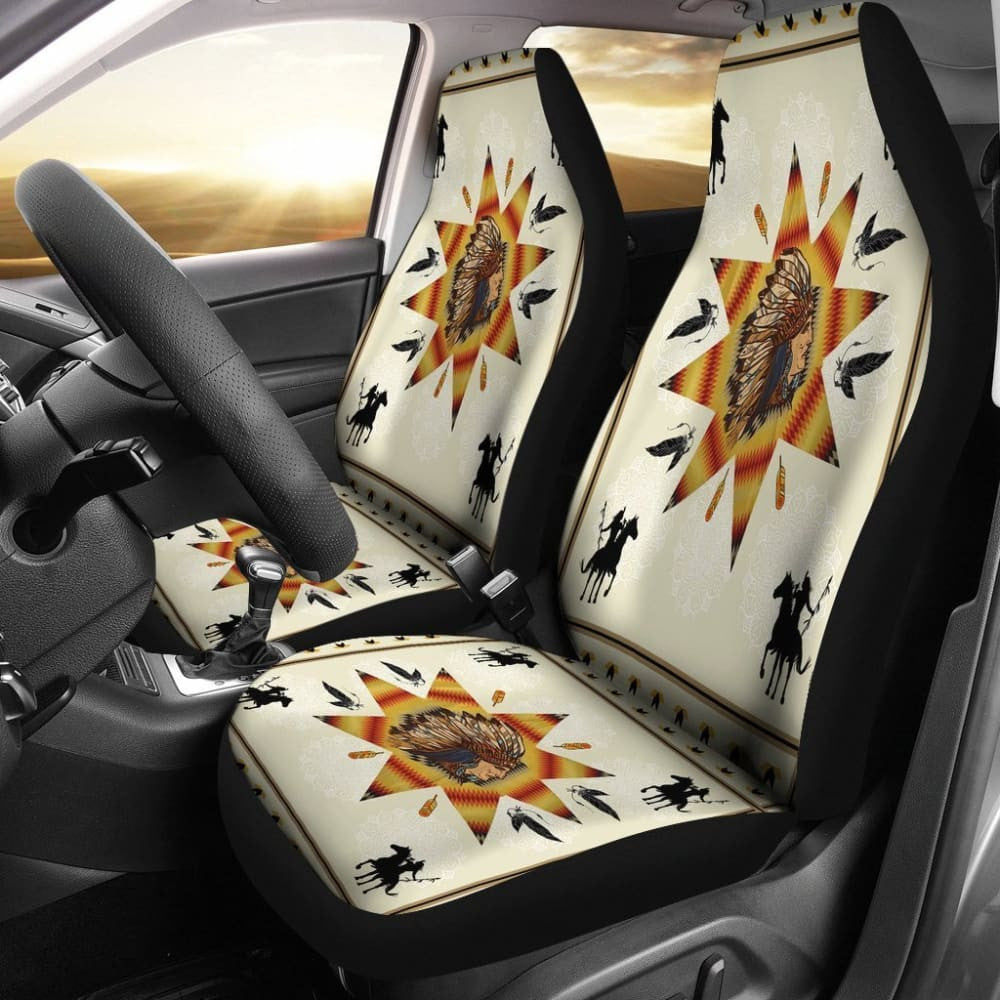 Chief Riding Horses Native American Car Seat Covers