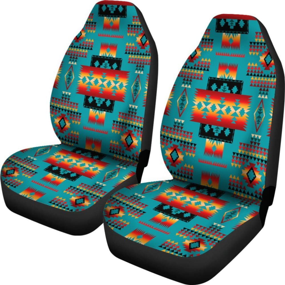 Blue Native Tribes Pattern Native American Car Seat Covers