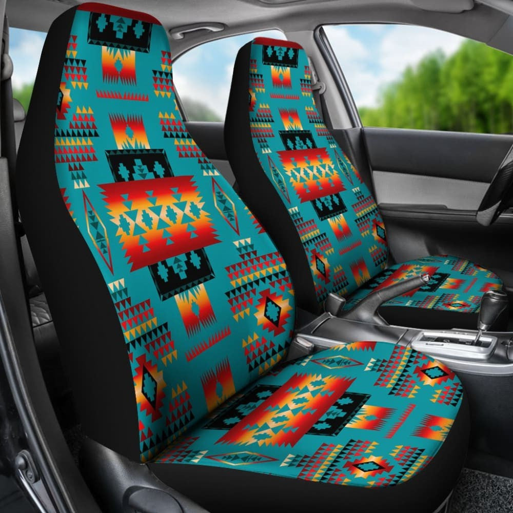 Blue Native Tribes Pattern Native American Car Seat Covers