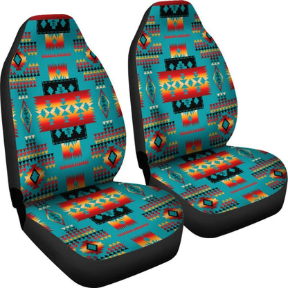 Blue Native Tribes Pattern Native American Car Seat Covers
