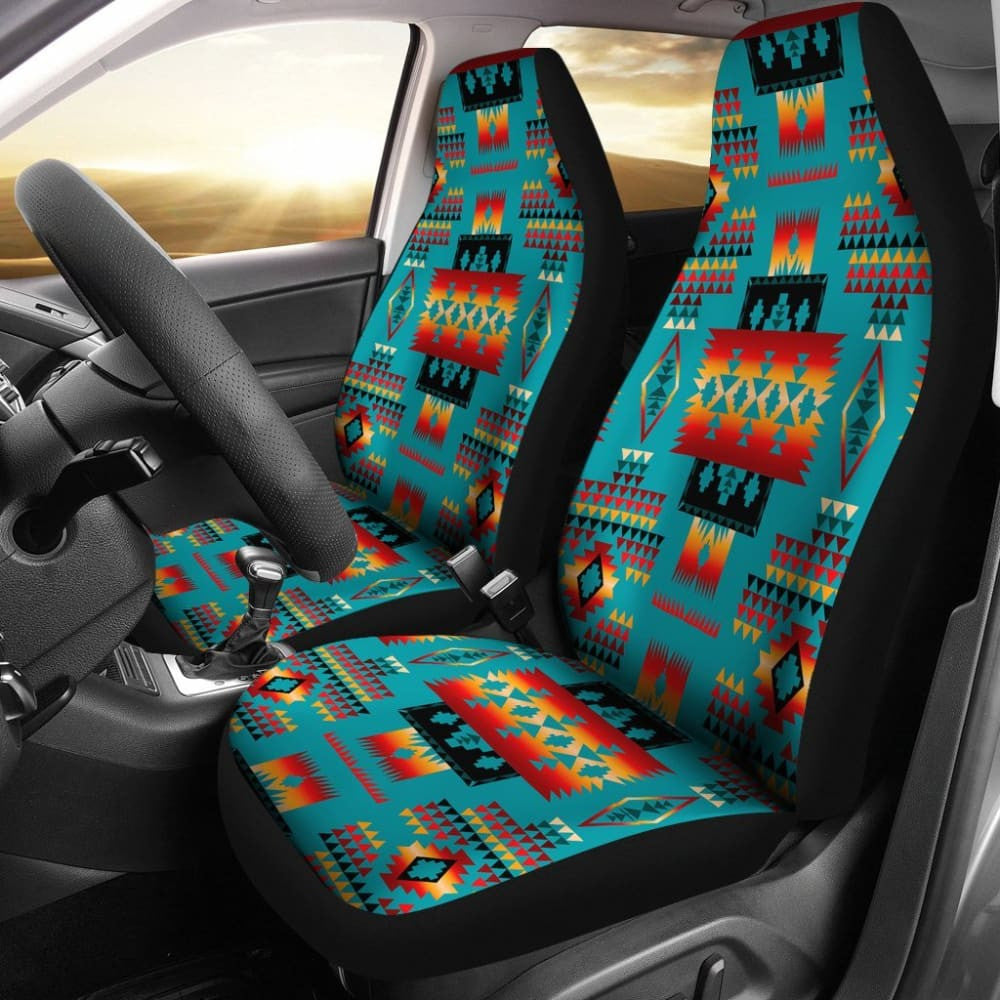 Blue Native Tribes Pattern Native American Car Seat Covers