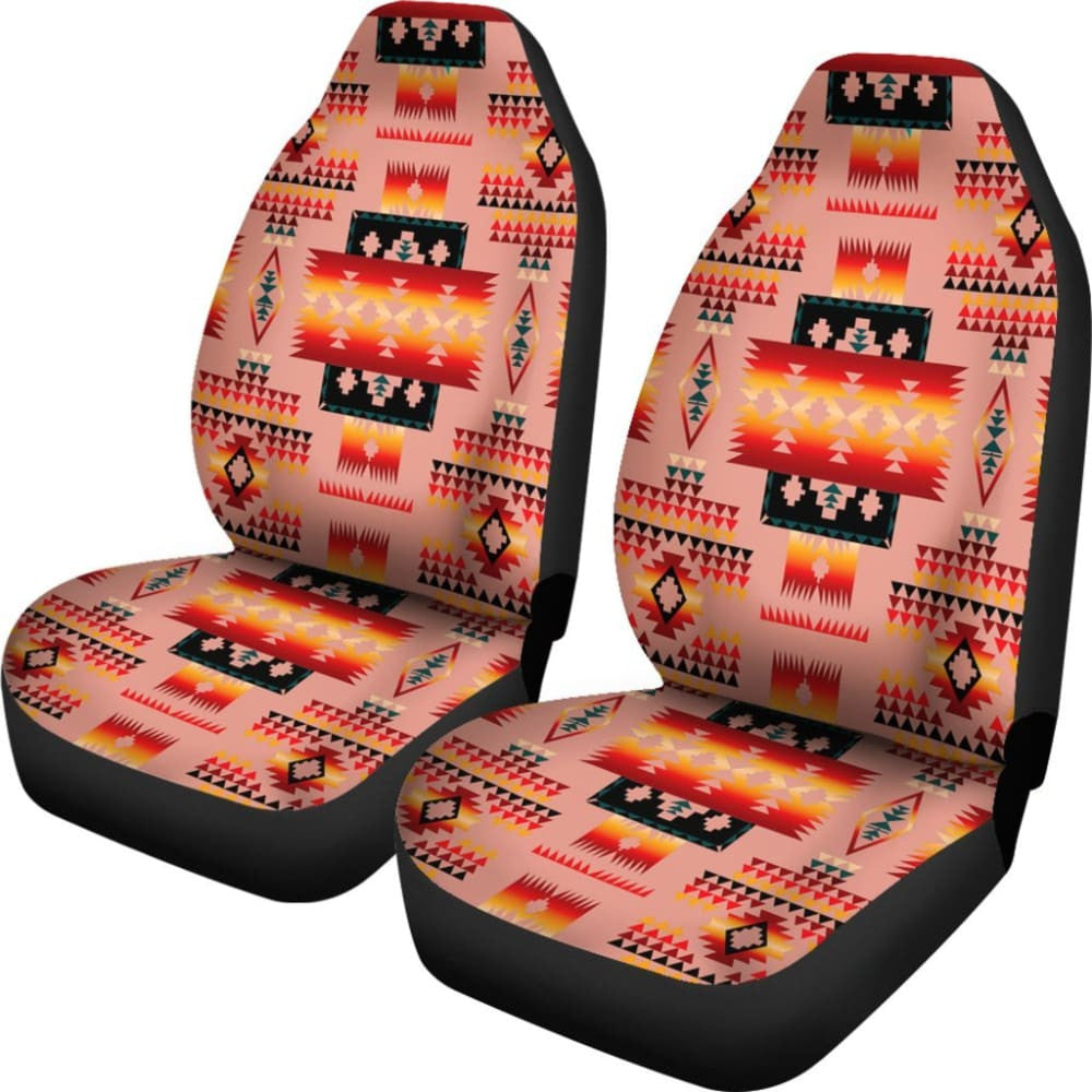 Tan Tribe Pattern Native American Car Seat Covers