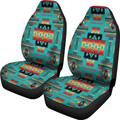 Blue Native Tribes Pattern Native American Car Seat Covers