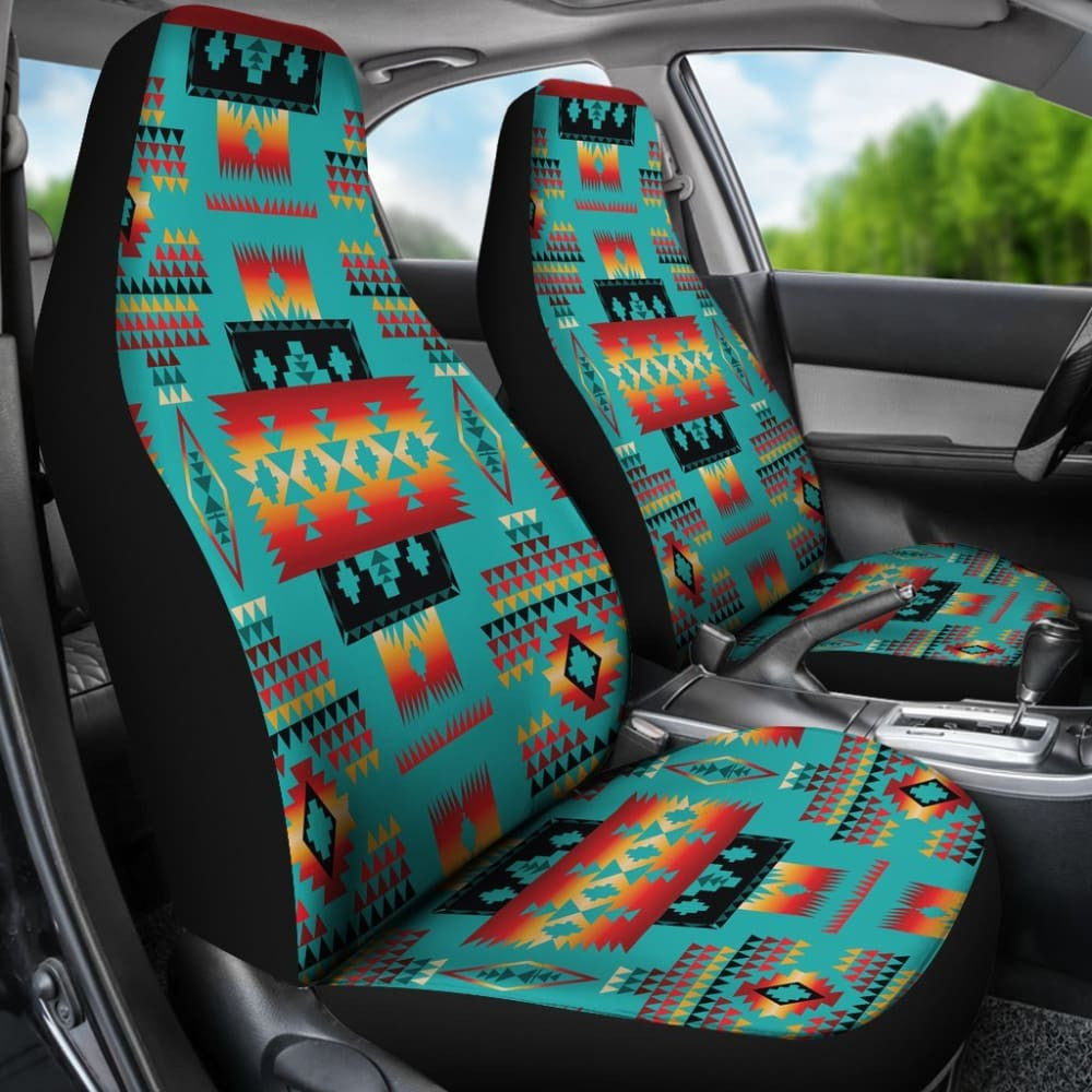 Blue Native Tribes Pattern Native American Car Seat Covers