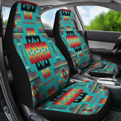 Blue Native Tribes Pattern Native American Car Seat Covers