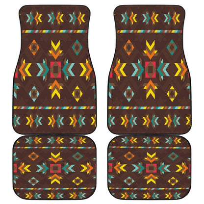 Brown Pattern Native Front And Back Car Mats