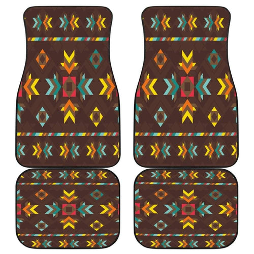 Brown Pattern Native Front And Back Car Mats