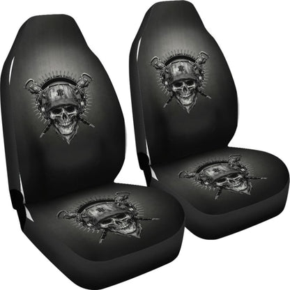 Skull Gift Universal-Fit Polyester FabricD Skull Car Seat Cover Set