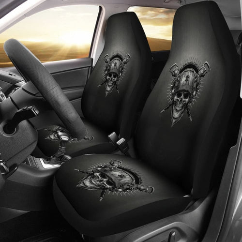 Skull Gift Universal-Fit Polyester FabricD Skull Car Seat Cover Set