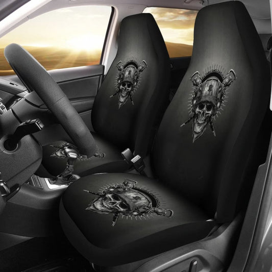 Skull Gift Universal-Fit Polyester FabricD Skull Car Seat Cover Set