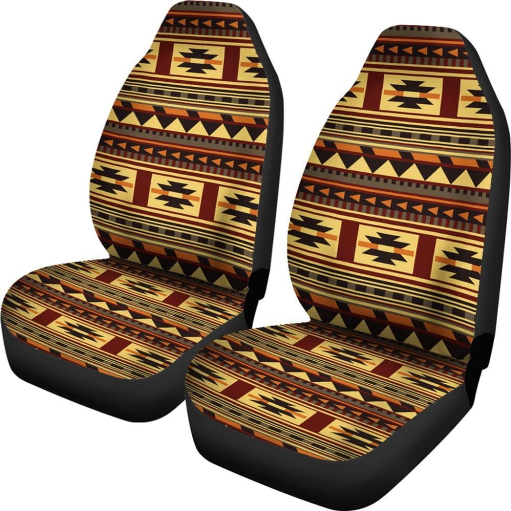Brown Ethnic Pattern Native Car Seat Covers