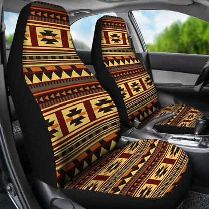 Brown Ethnic Pattern Native Car Seat Covers