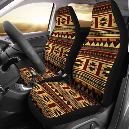 Brown Ethnic Pattern Native Car Seat Covers