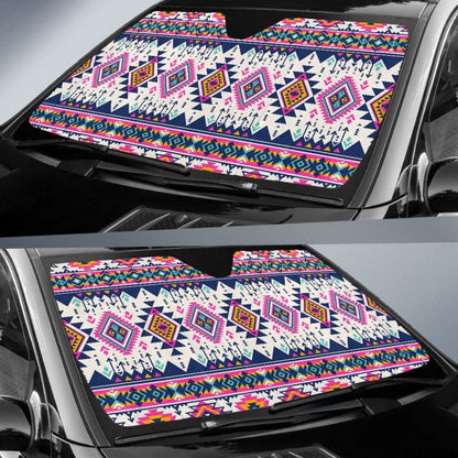 Pink Pattern Native American Auto Sun Shades