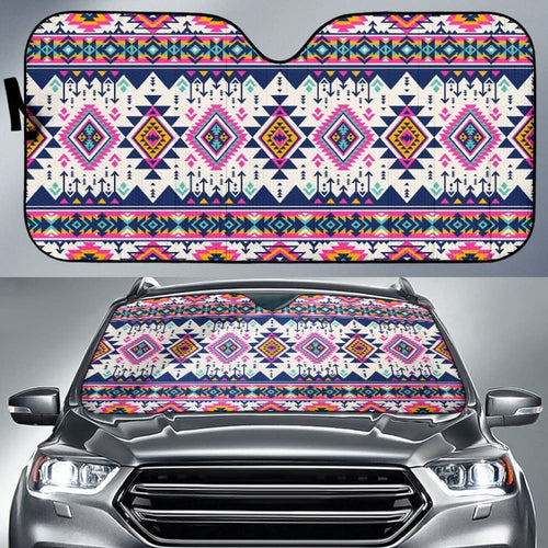 Pink Pattern Native American Auto Sun Shades