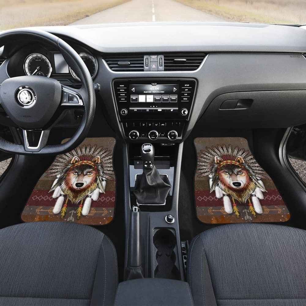 Native American - Wolf - Universal Front And Back Car Mats Gift