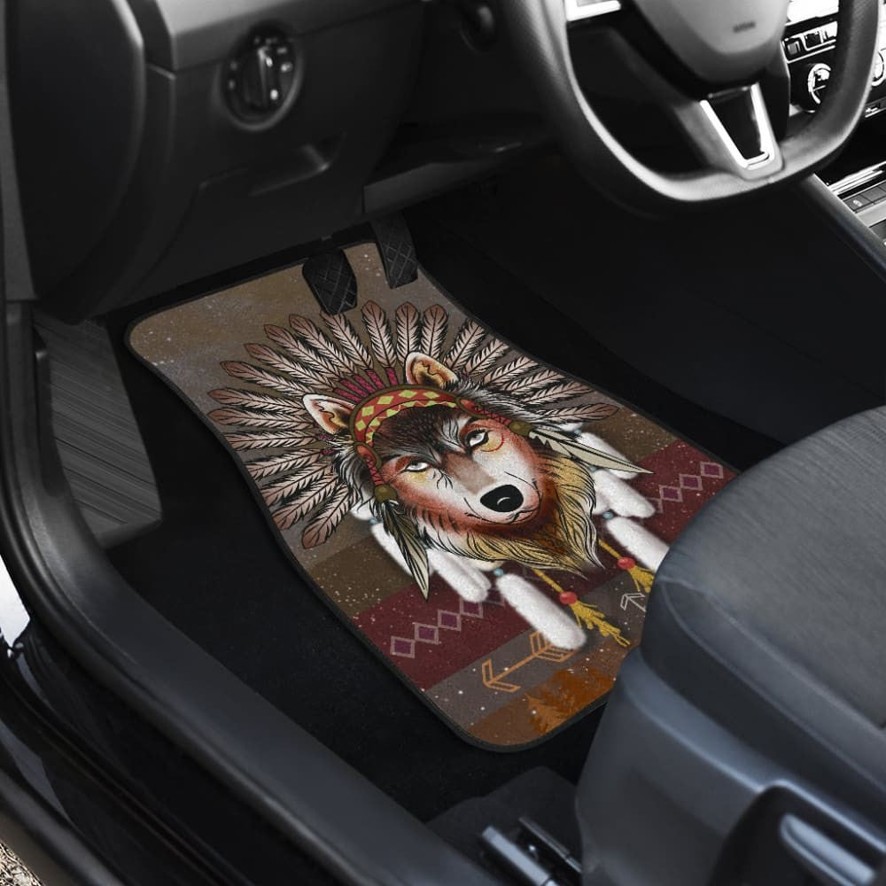 Native American - Wolf - Universal Front And Back Car Mats Gift