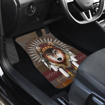 Native American - Wolf - Universal Front And Back Car Mats Gift