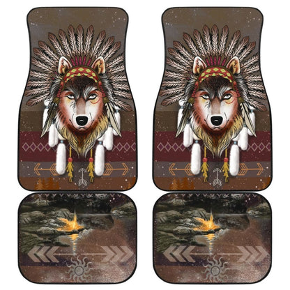 Native American - Wolf - Universal Front And Back Car Mats Gift