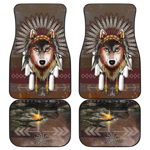 Native American - Wolf - Universal Front And Back Car Mats Gift