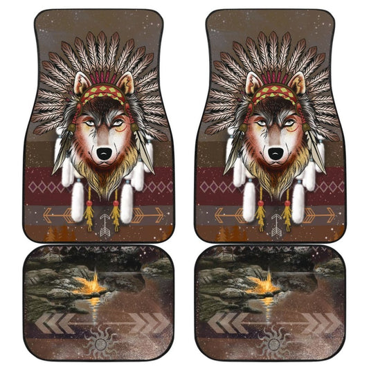 Native American - Wolf - Universal Front And Back Car Mats Gift