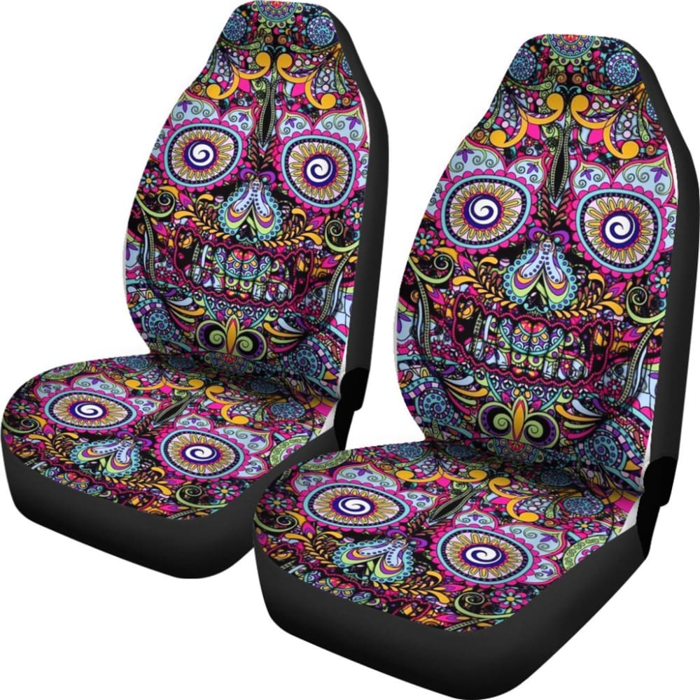 Skull Gift Polyester FabricD Skull Car Seat Cover Set