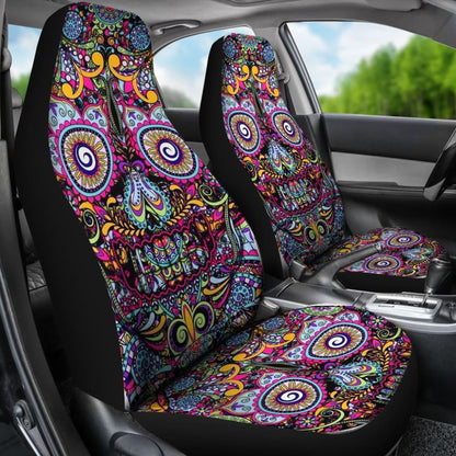 Skull Gift Polyester FabricD Skull Car Seat Cover Set