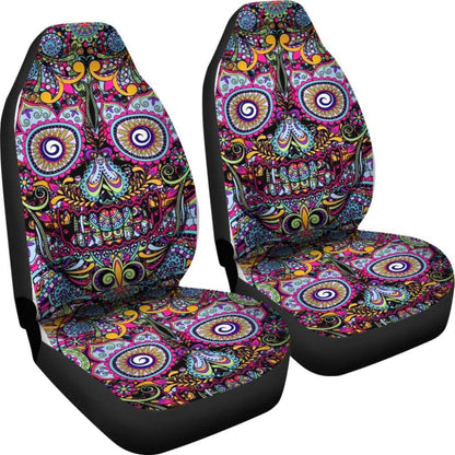 Skull Gift Polyester FabricD Skull Car Seat Cover Set