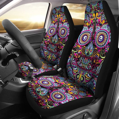 Skull Gift Polyester FabricD Skull Car Seat Cover Set