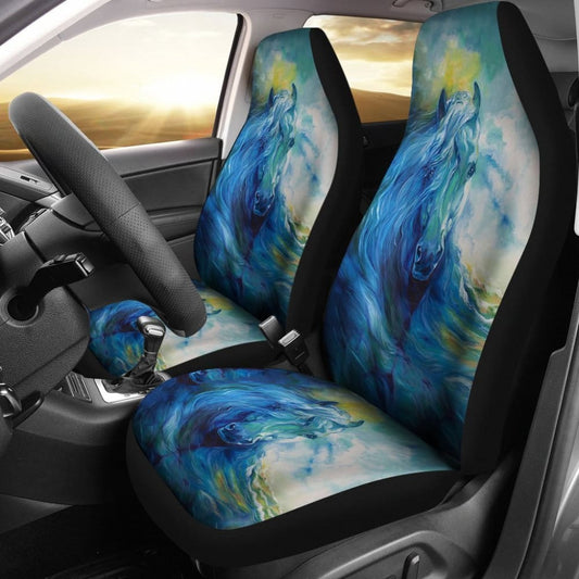 Blue Horse Art Native Car Seat Covers