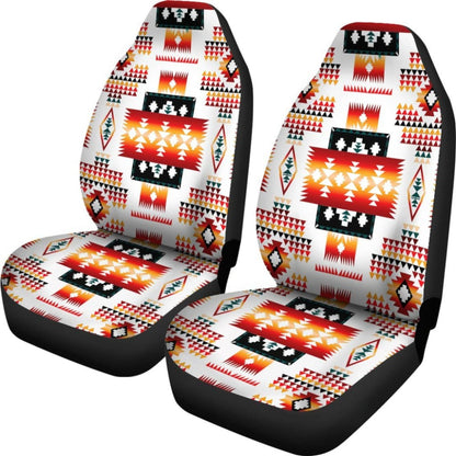 White Tribes Pattern Native American Car Seat Covers