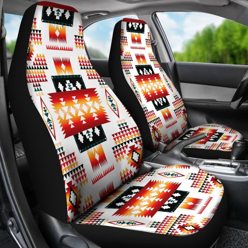White Tribes Pattern Native American Car Seat Covers