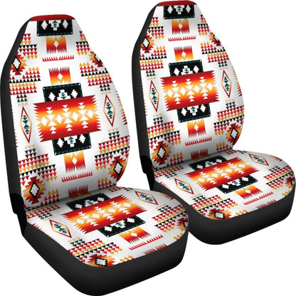 White Tribes Pattern Native American Car Seat Covers