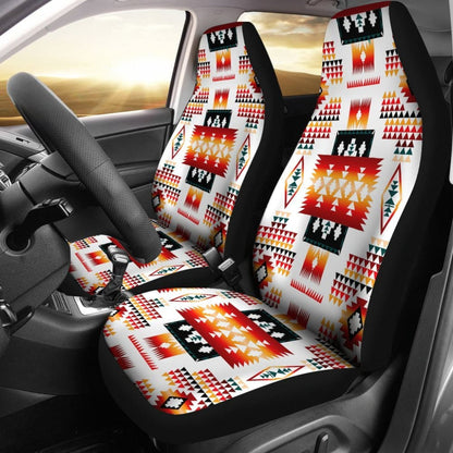 White Tribes Pattern Native American Car Seat Covers
