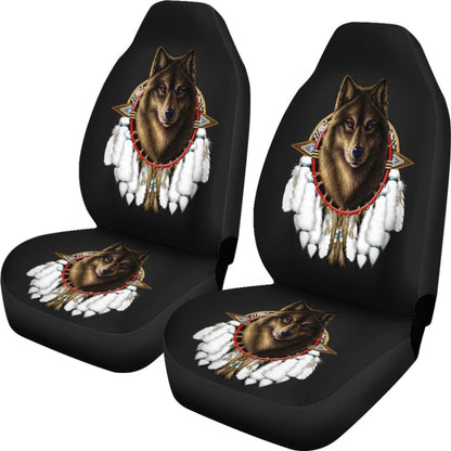 Wolf Dreamcatcher Native American Car Seat Cover