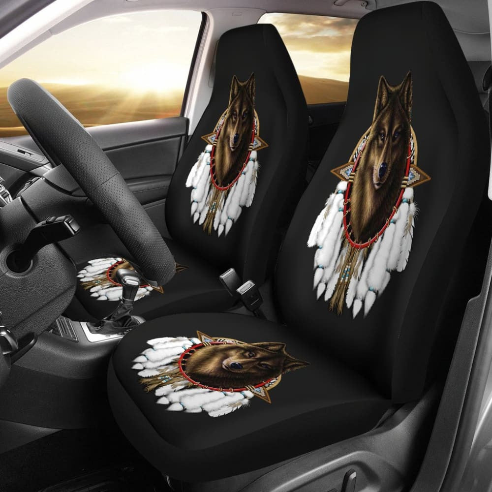 Wolf Dreamcatcher Native American Car Seat Cover
