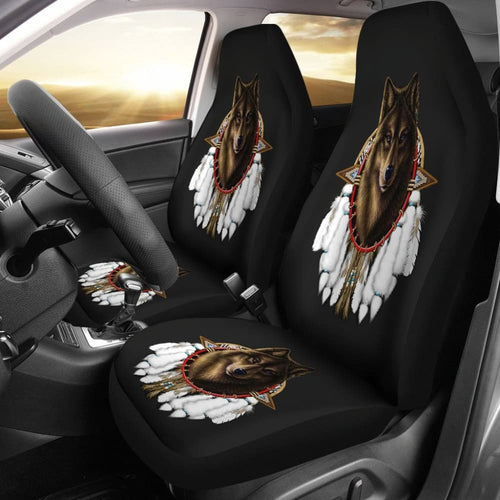 Wolf Dreamcatcher Native American Car Seat Cover